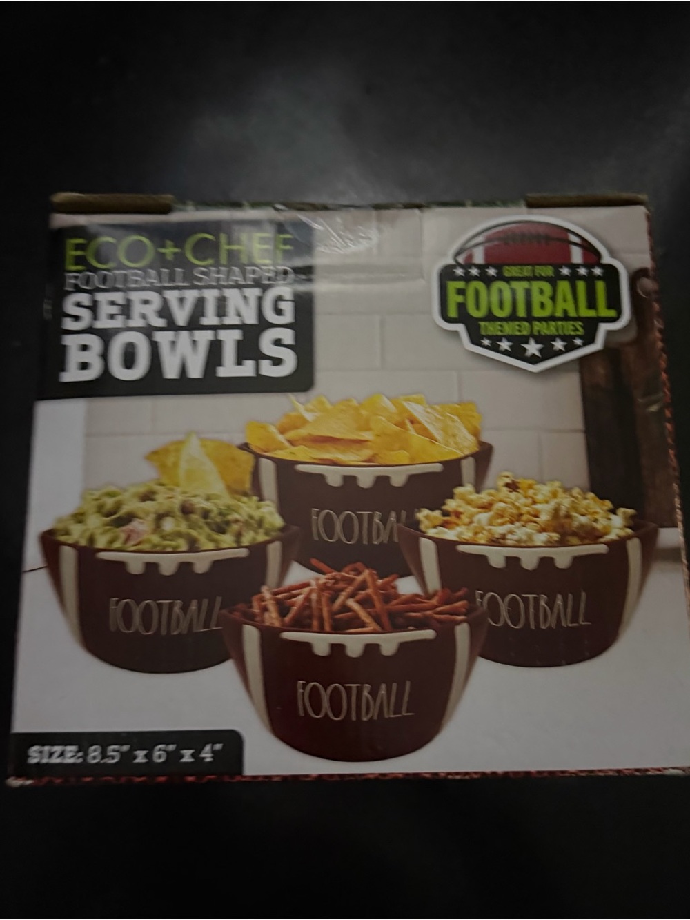 Football Shaped Serving Bowls - Brown
